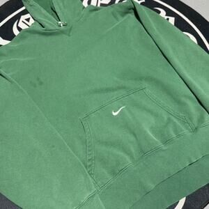 Green Nike Hoodie Center Swoosh Pocket Pullover